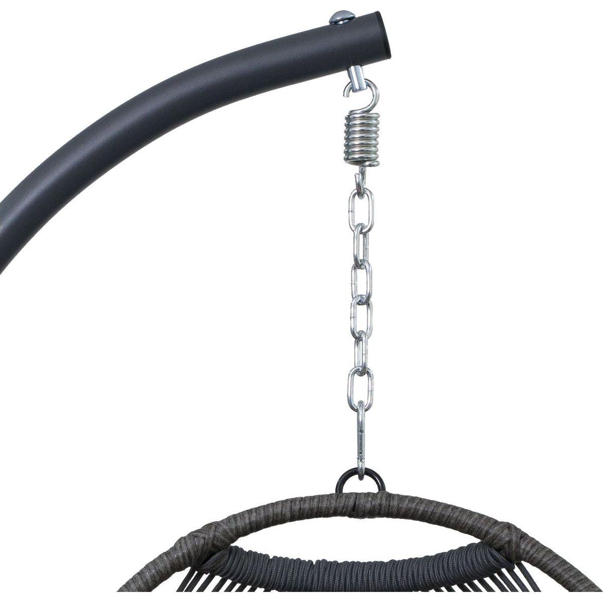 Outdoor Egg Hanging Chair with Stand, Patio Wicker Swing Egg Chair Indoor Swinging Chair Outdoor Hammock Egg Chair