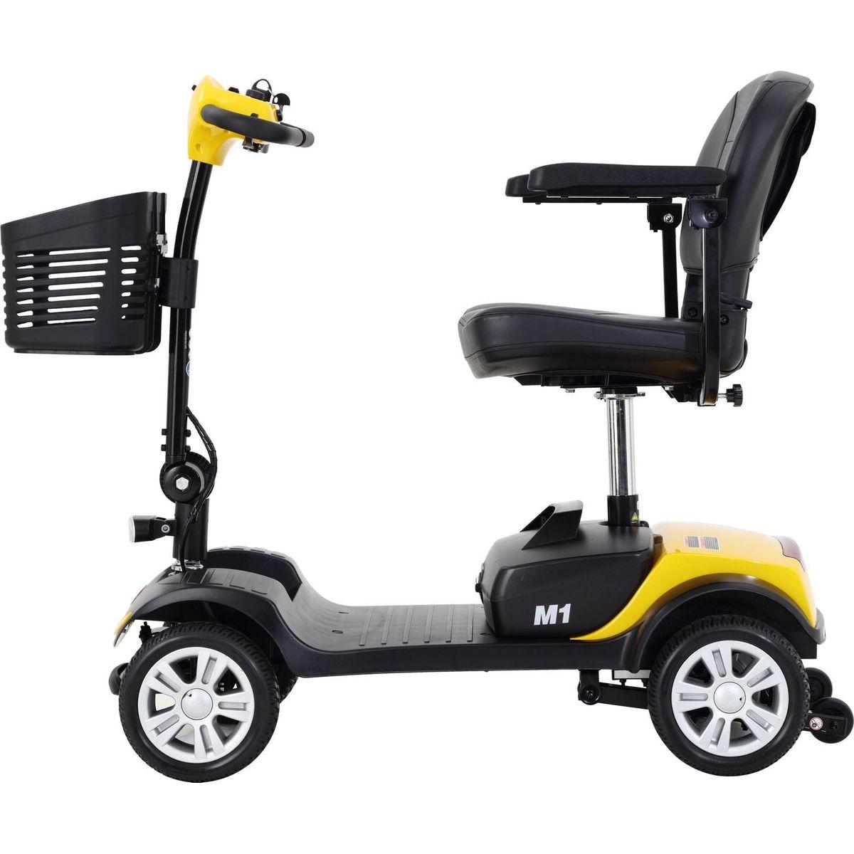Four wheels Compact Travel Mobility Scooter with 300W Motor for Adult-300lbs, YELLOW