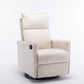 Cotton Linen Fabric Swivel Rocking Chair Glider Rocker Recliner Nursery Chair With Adjustable Back And Footrest For Living Room Indoor,Beige