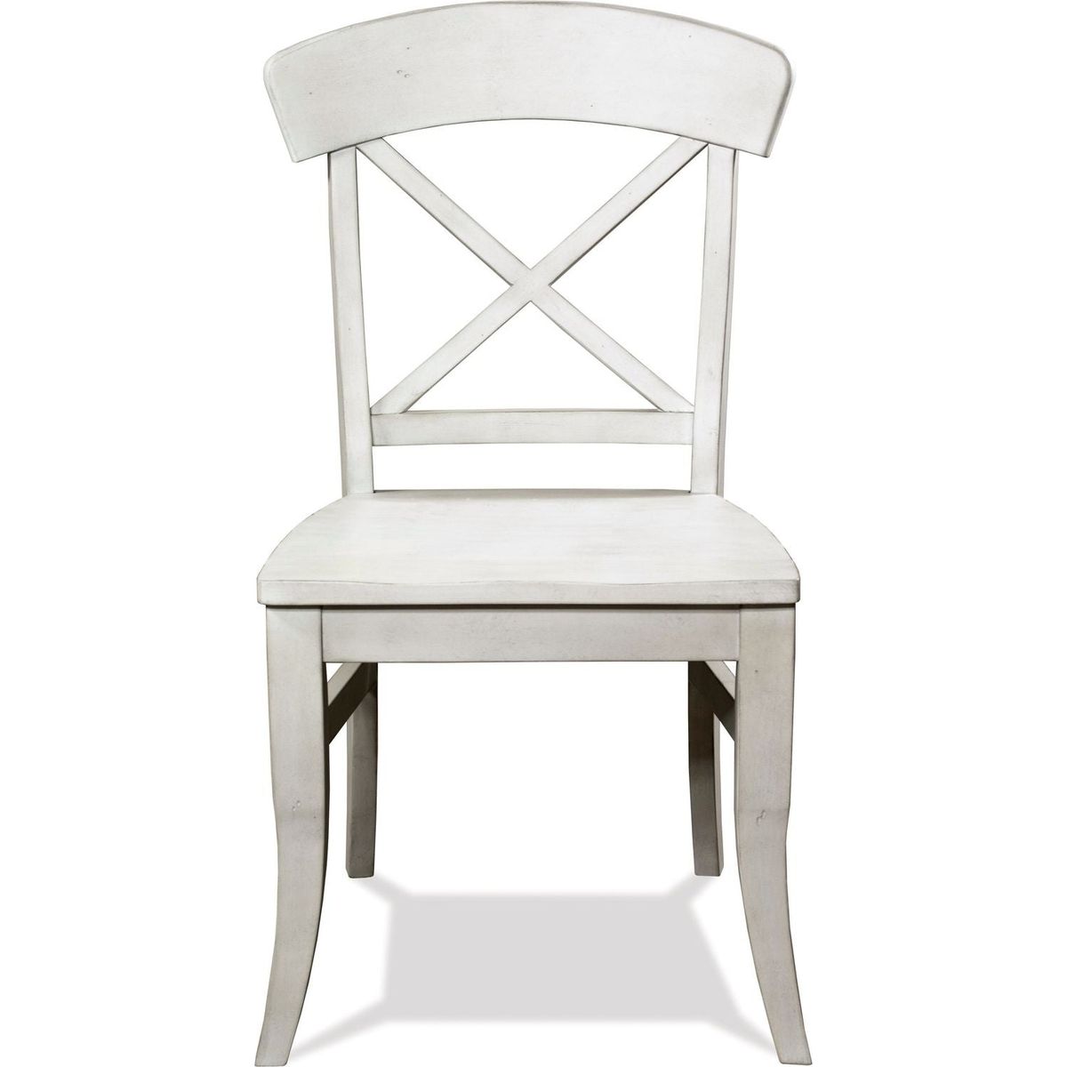 Harola Cross-back Dining Side Chairs in Set of 2, Smoky White Finish