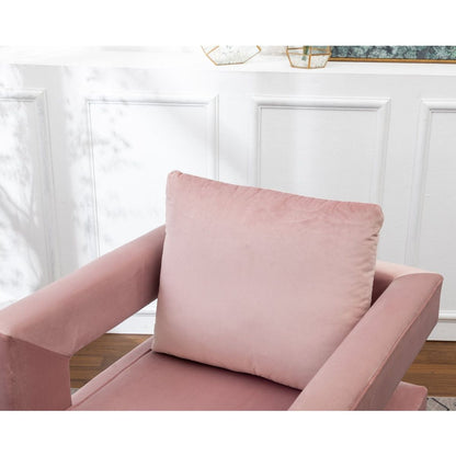 Lenola Contemporary Upholstered Accent Arm Chair, Pink