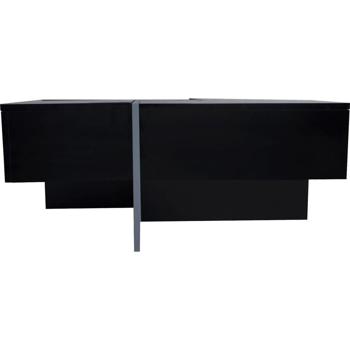 Unique Design Coffee Table with 4 Hidden Storage Compartments, Square Cocktail Table with Extendable Sliding Tabletop, UV High-gloss Design Center Table for Living Room, 31.5"x 31.5"