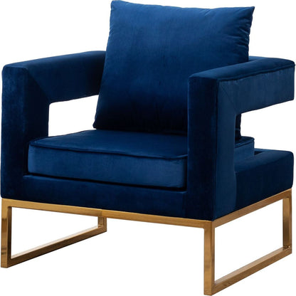 Lenola Contemporary Upholstered Accent Arm Chair, Blue