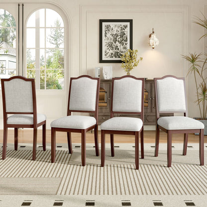 Downloads: 0 
Farmhouse Dining Chairs Set of 4, Upholstered Dining Chairs with High Back, Modern Seating for Kitchen, Bedroom & Living Room(Beige+Cherry)