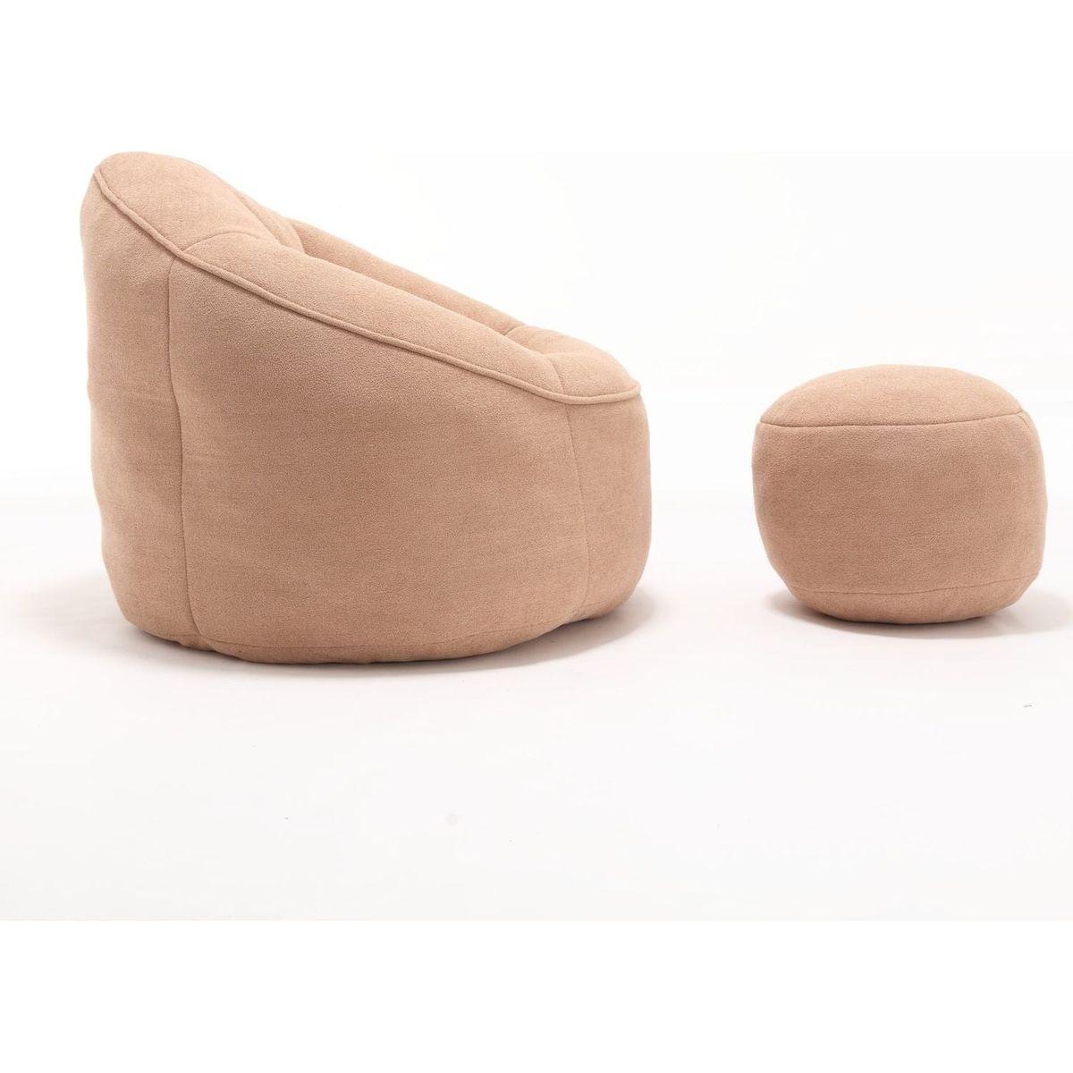 Bedding Bean Bag Sofa Chair High Pressure Foam Bean Bag Chair Adult Material with Padded Foam Padding Compressed Bean Bag With Footrest