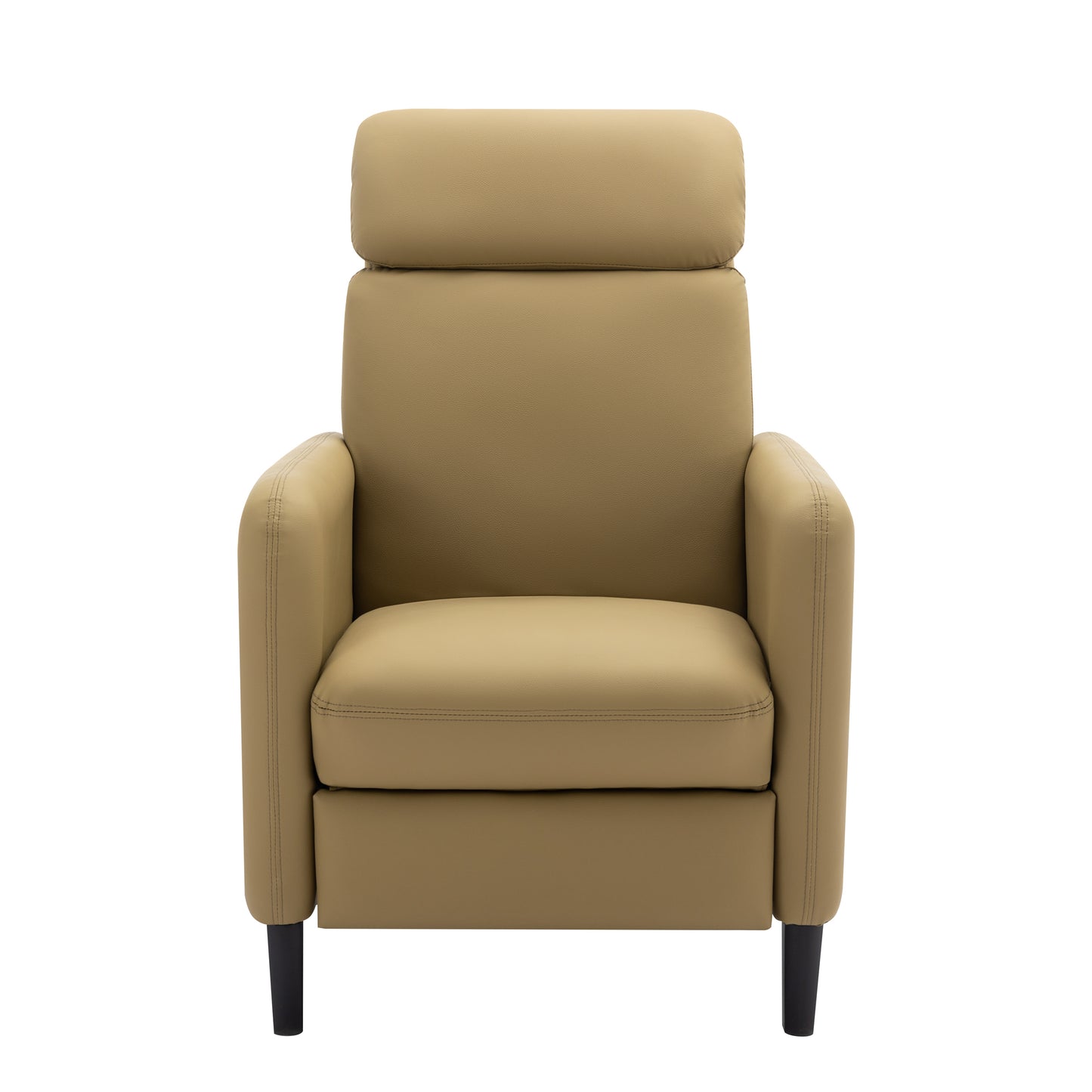 Modern Artistic Color Design Adjustable Recliner Chair PU Leather for Living Room Bedroom Home Theater, Mustard Green