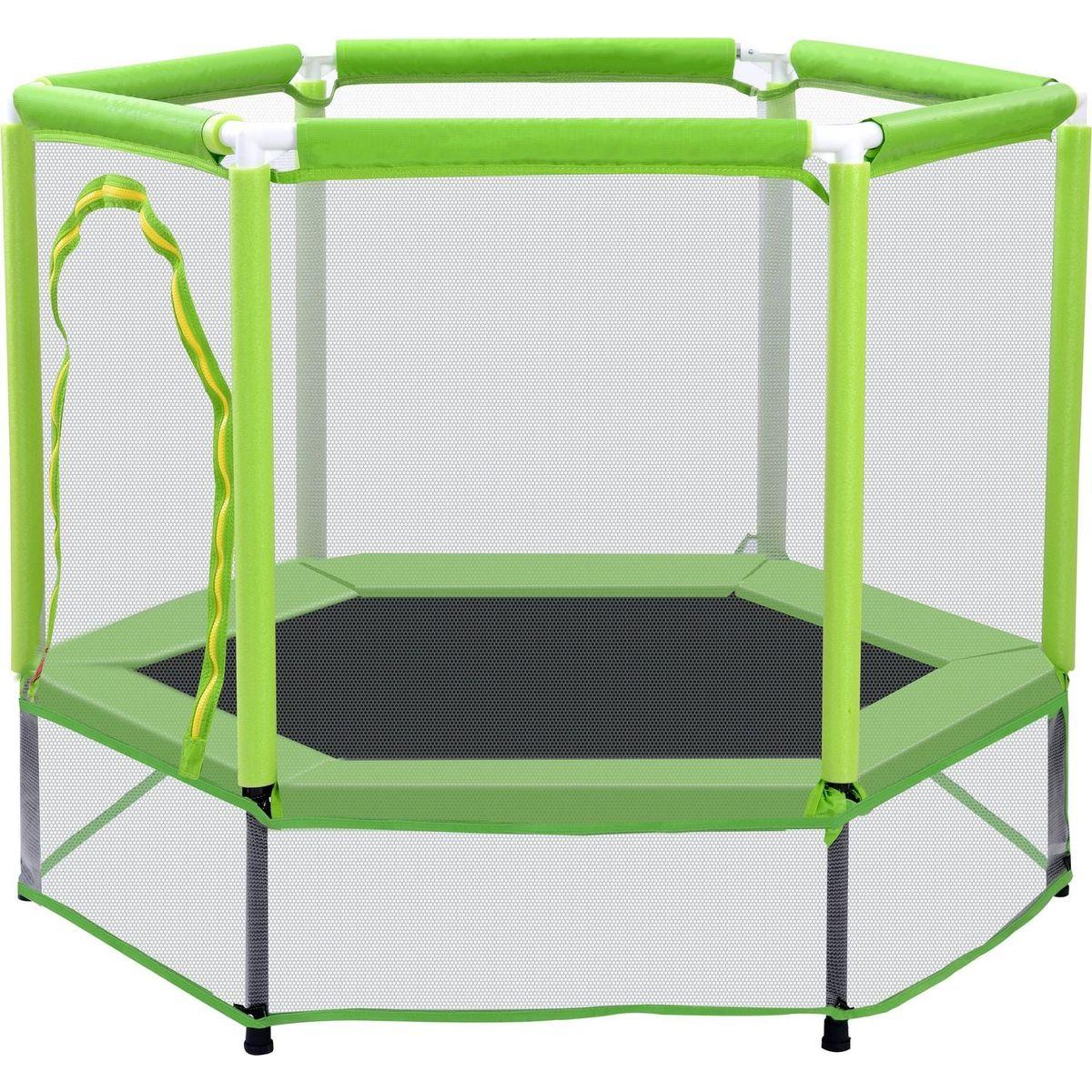 55" Toddlers Trampoline with Safety Enclosure Net and Balls, Indoor Outdoor Mini Trampoline for Kids