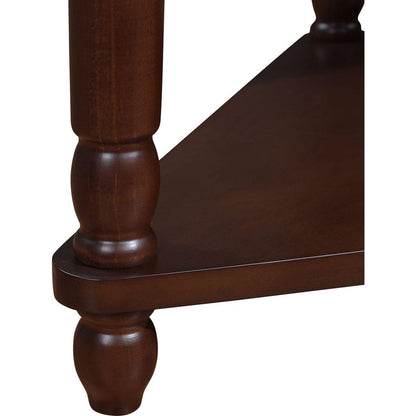 33.8" Small Triangle Corner Table, Wood Corner Side Table for Small Spaces/ Living Room, 3 Tier End Corner Table with Solid Wood Legs, Light Espresso