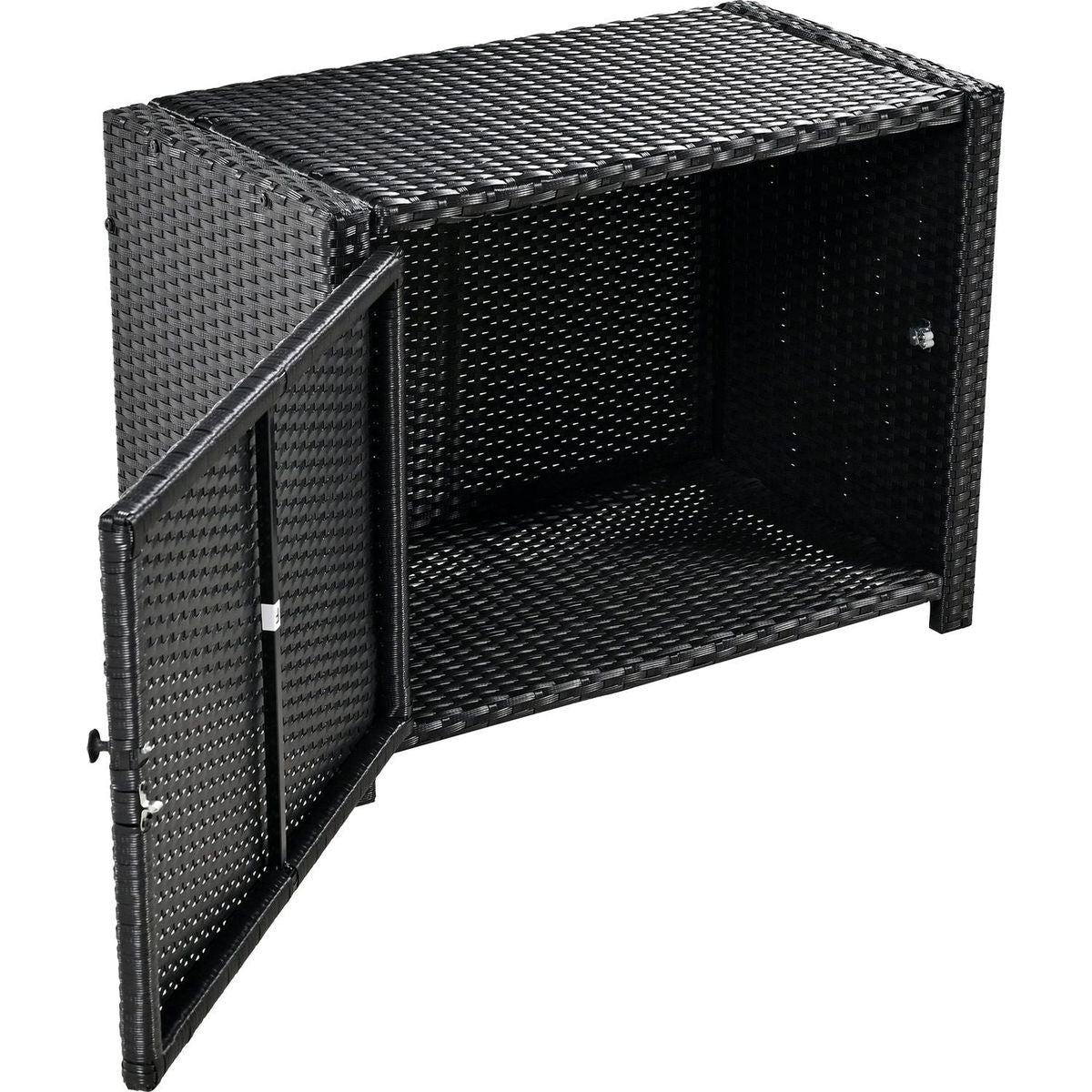 Spa Surround Spa Frame Quadrilateral Outdoor Rattan Sectional Sofa Set with Mini Sofa, Wooden Seats and Storage Spaces, Grey