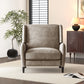 Oversized Textured Fabric Pushback Recliner Dark Beige and Dark Brown