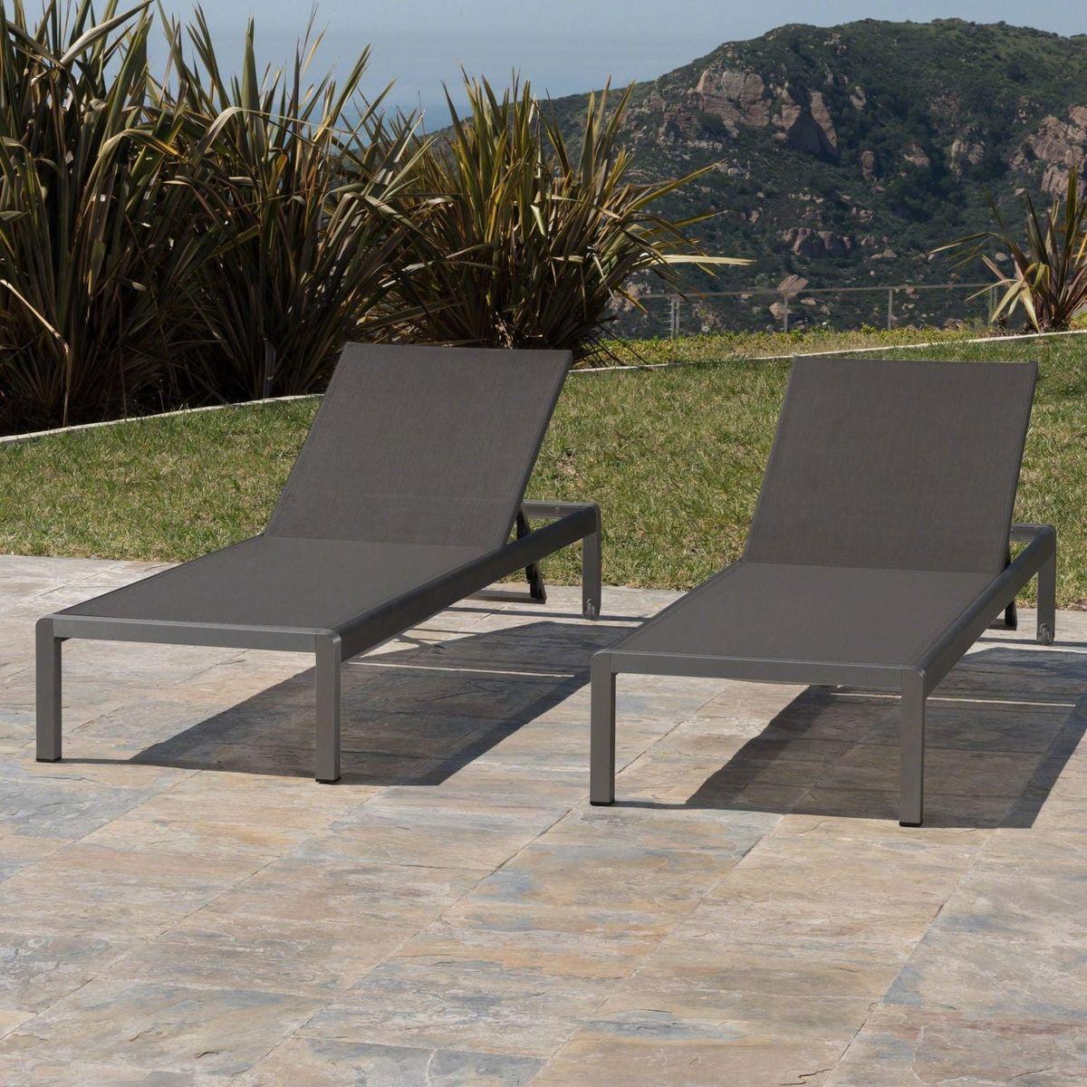 CAPE CORAL KD CHAISE LOUNGE GRY(MP2)(SET OF 2 ) - Streamdale Furniture