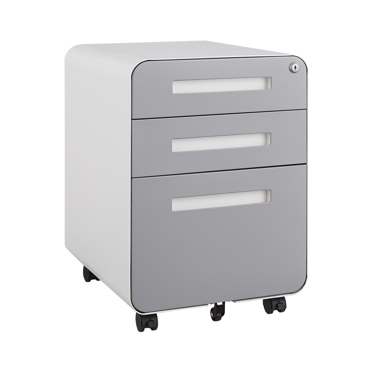 3 Drawer Mobile File Cabinet Under Desk Office,Simple Style Versatile Storage Cabinet for Legal/Letter/A4 Files, 5 Wheel Design Anti-Tilting Cold Rolled Steel Waterproof Moisture-Proof Black