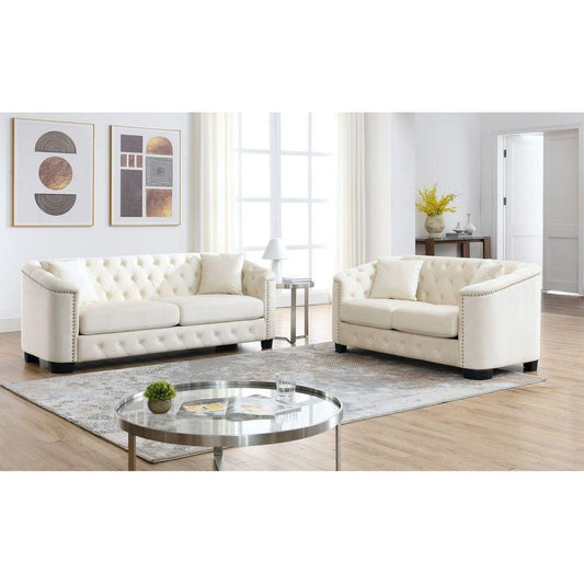 3-seater + 2-seater Combination sofa.Velvet beige