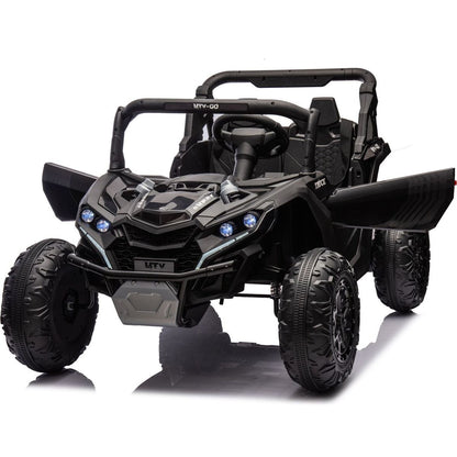 24V Two-Seater Kids Ride On UTV W/Parents Remote Control,Four-Wheel Suspension,Slow Start,Large wheel design,Anti-collision bar,Storage space,Music,USB,Bluetooth,Volume control,LED lights for Kids 3+.