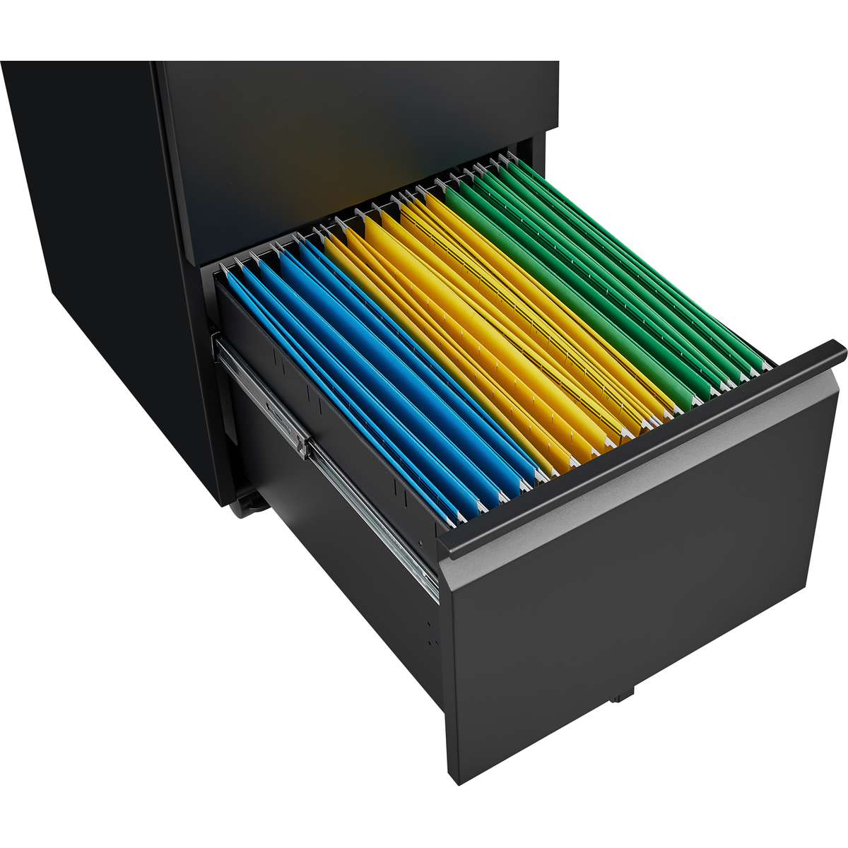 2 Drawer File Cabinet with Lock, Metal Under Desk Rolling Filing Cabinet fits Letter/Legal/A4 Size for Home Office, Mobile Filing Cabinet, Assemble Required, Black