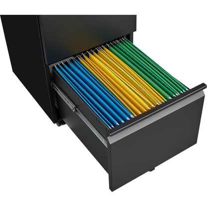 2 Drawer File Cabinet with Lock, Metal Under Desk Rolling Filing Cabinet fits Letter/Legal/A4 Size for Home Office, Mobile Filing Cabinet, Assemble Required, Black