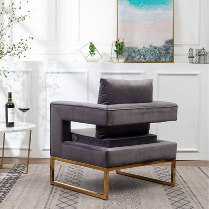 Lenola Contemporary Upholstered Accent Arm Chair, Gray