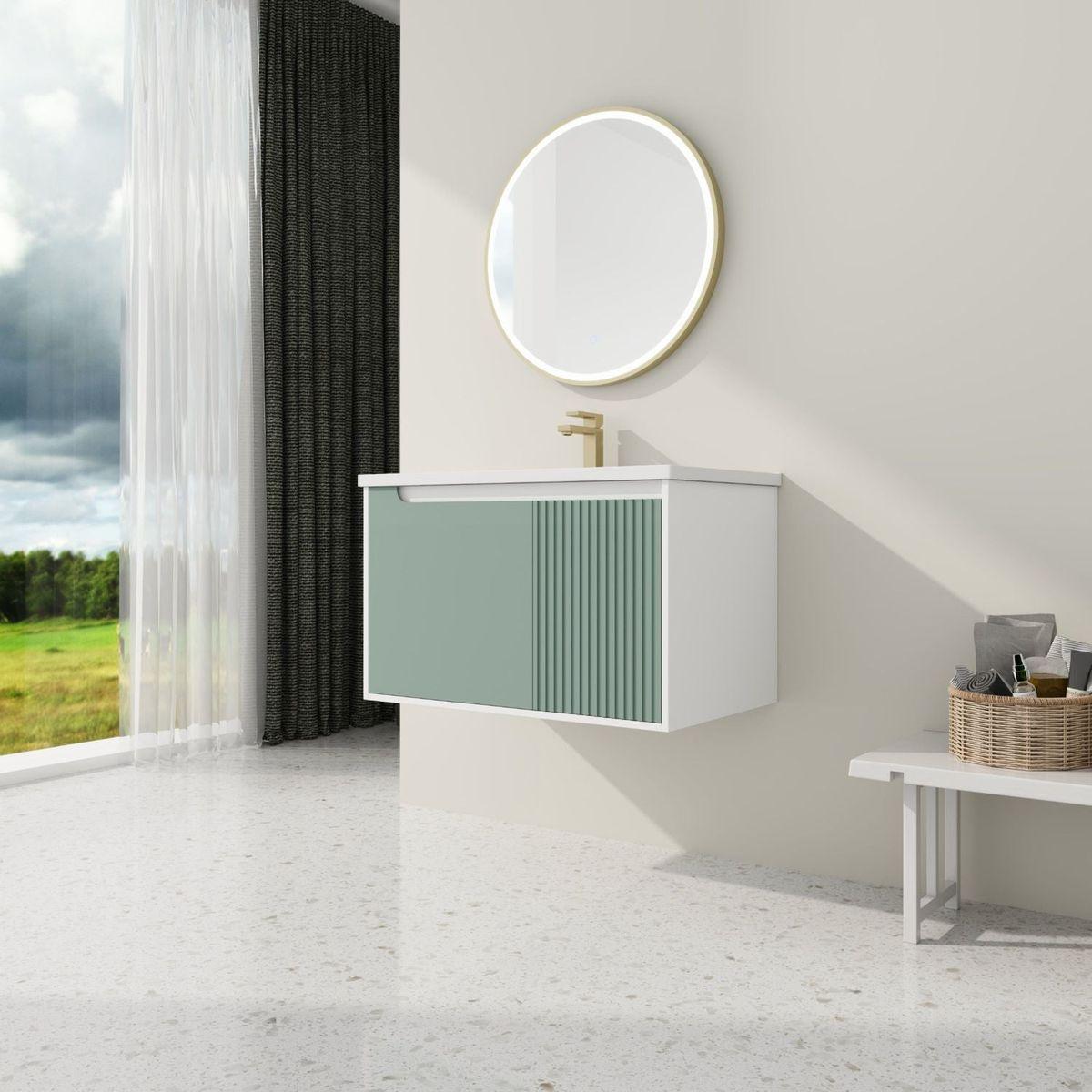 Floating Bathroom Vanity with Sink 32 Inch for Bathroom, Bathroom Vanity with Soft Close Door