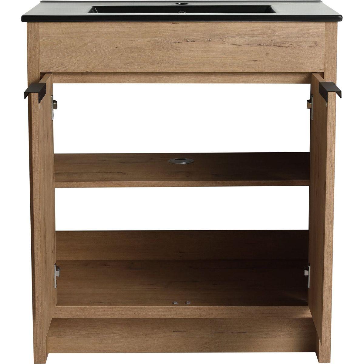30" Freestanding Bathroom Cabinet With Basin & 2 Soft-Close Cabinet Doors ((KD-PACKING),BVB02430IMO-