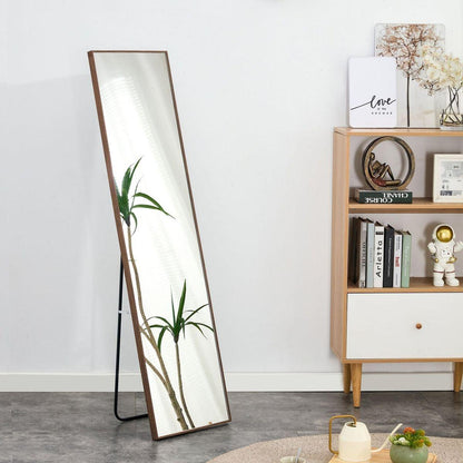 4rd generation packaging upgrade brown solid wood frame full body mirror, dressing mirror, decorative mirror, clothing store, floor standing mirror.