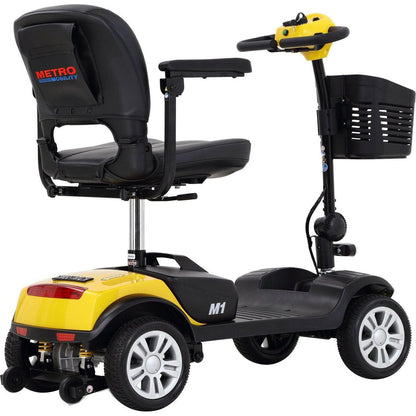 Four wheels Compact Travel Mobility Scooter with 300W Motor for Adult-300lbs, YELLOW