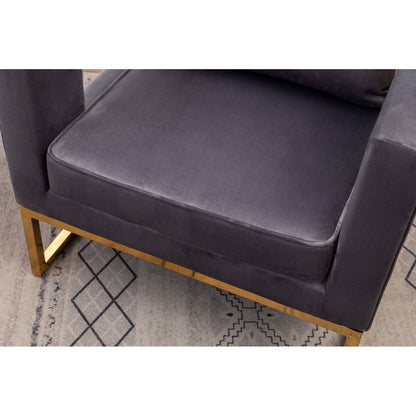 Lenola Contemporary Upholstered Accent Arm Chair, Gray
