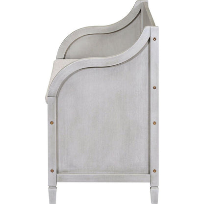 Rustic Style Solid wood Entryway Multifunctional Storage Bench with Safety Hinge (Gray Wash+ Beige)