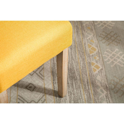 Habit Solid Wood Tufted Parsons Dining Chair, Set of 2, Yellow