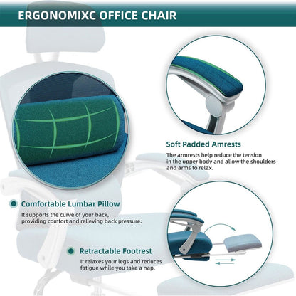 Mesh High Back Ergonomic Office Chair Lumbar Support Pillow Computer Desk Chair