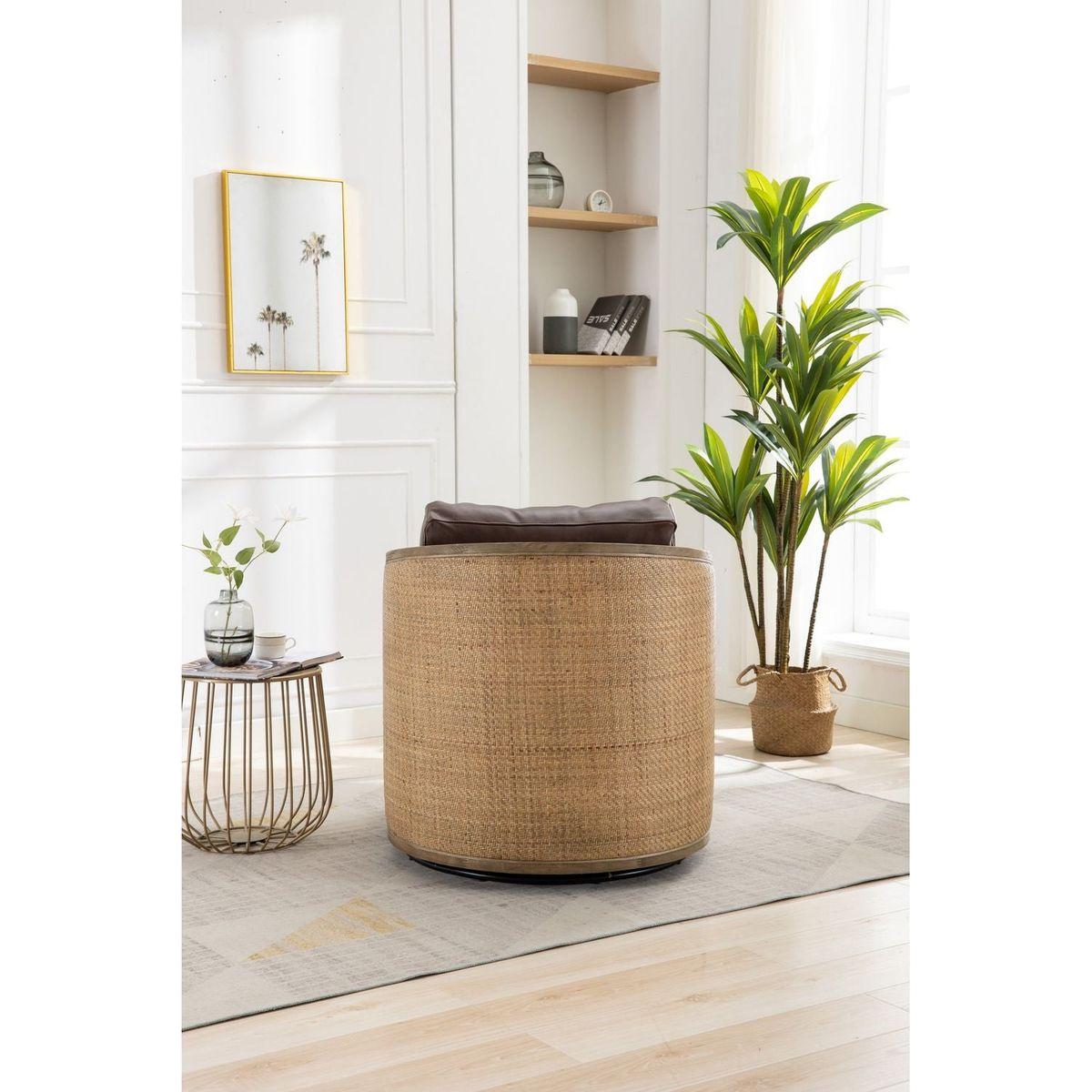 Swivel Barrel Chair, Comfy Round Accent Sofa Chair for Living Room, 360 Degree Swivel Barrel Club Chair, Leisure Arm Chair for Nursery, Hotel, Bedroom, Office, Lounge