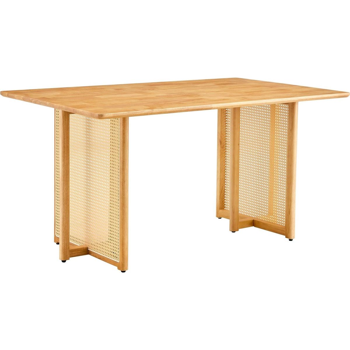 Chinese country retro solid wood dining table, simple modern imitation rattan dining table, wooden dining table, desk. Suitable for dining room, living room, office