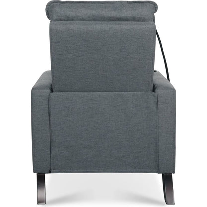 Recliner Chairs for Adults, Adjustable Recliner Sofa with Mobile Phone Holder & Cup Holder, Modern Reclining Chairs Fabric Push Back Recliner Chairs for Living Room, Bedroom, Gray