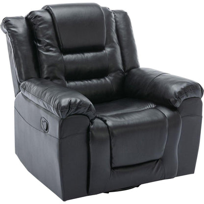 360Swivel and Rocking Home Theater Recliner Manual Recliner Chair with Wide Armrest for Living Room,Bedroom, Black