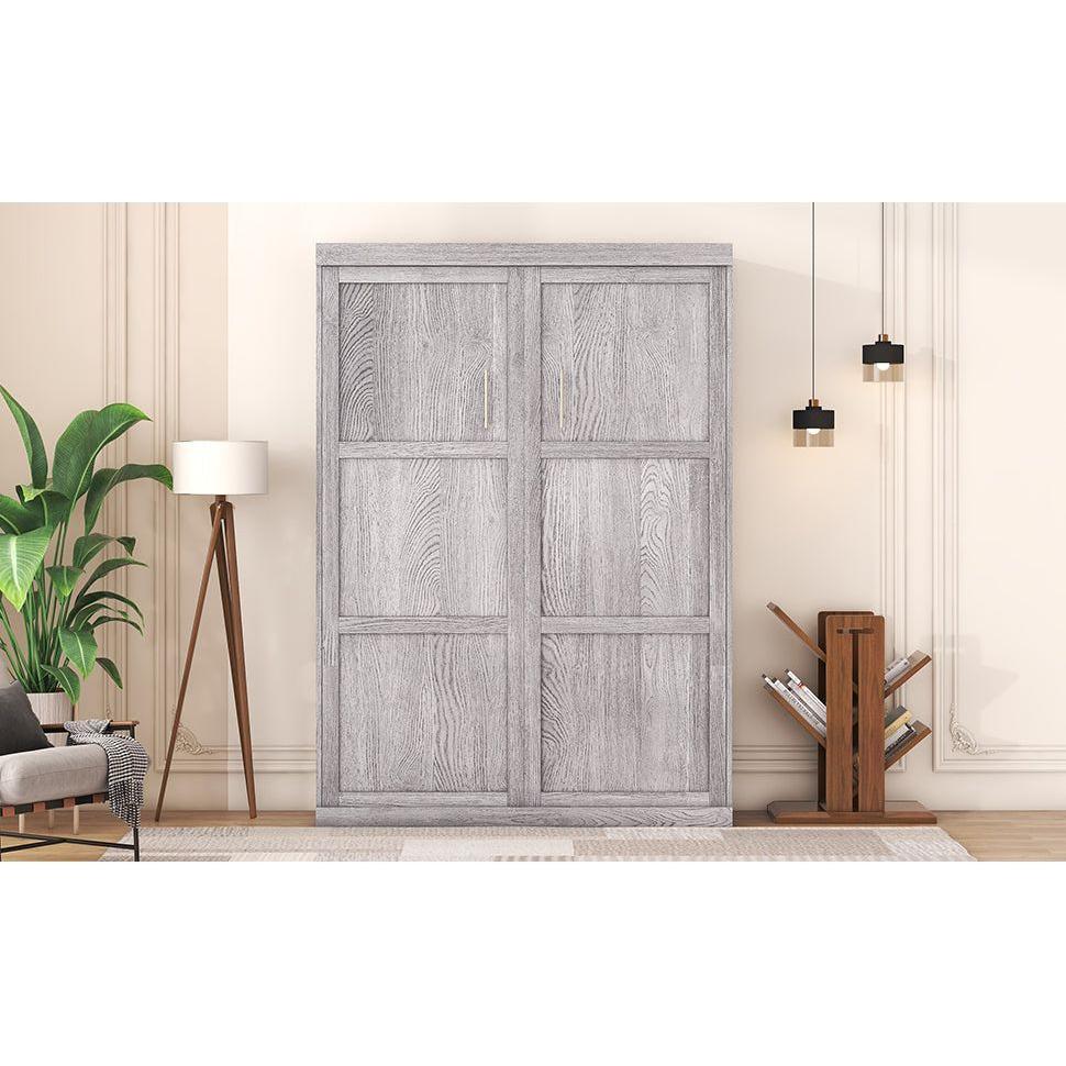Full Size Murphy Bed, can be Folded into a Cabinet, Gray