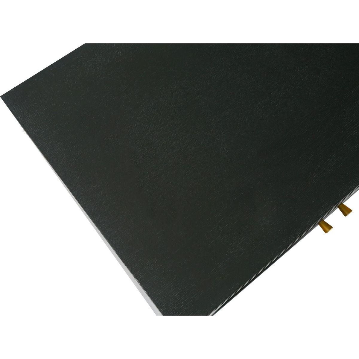 Handcrafted Premium Grain Panels,Rattan Sideboard Buffer Cabinet With 4 Rattan Doors, Modern Storage Cupboard Console Table with Adjustable Shelves for Living Room(Antique Dark Gray)