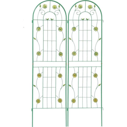 2 Pack Metal Garden Trellis 71" x 19.7" Rustproof Trellis for Climbing Plants Outdoor Flower Support Green