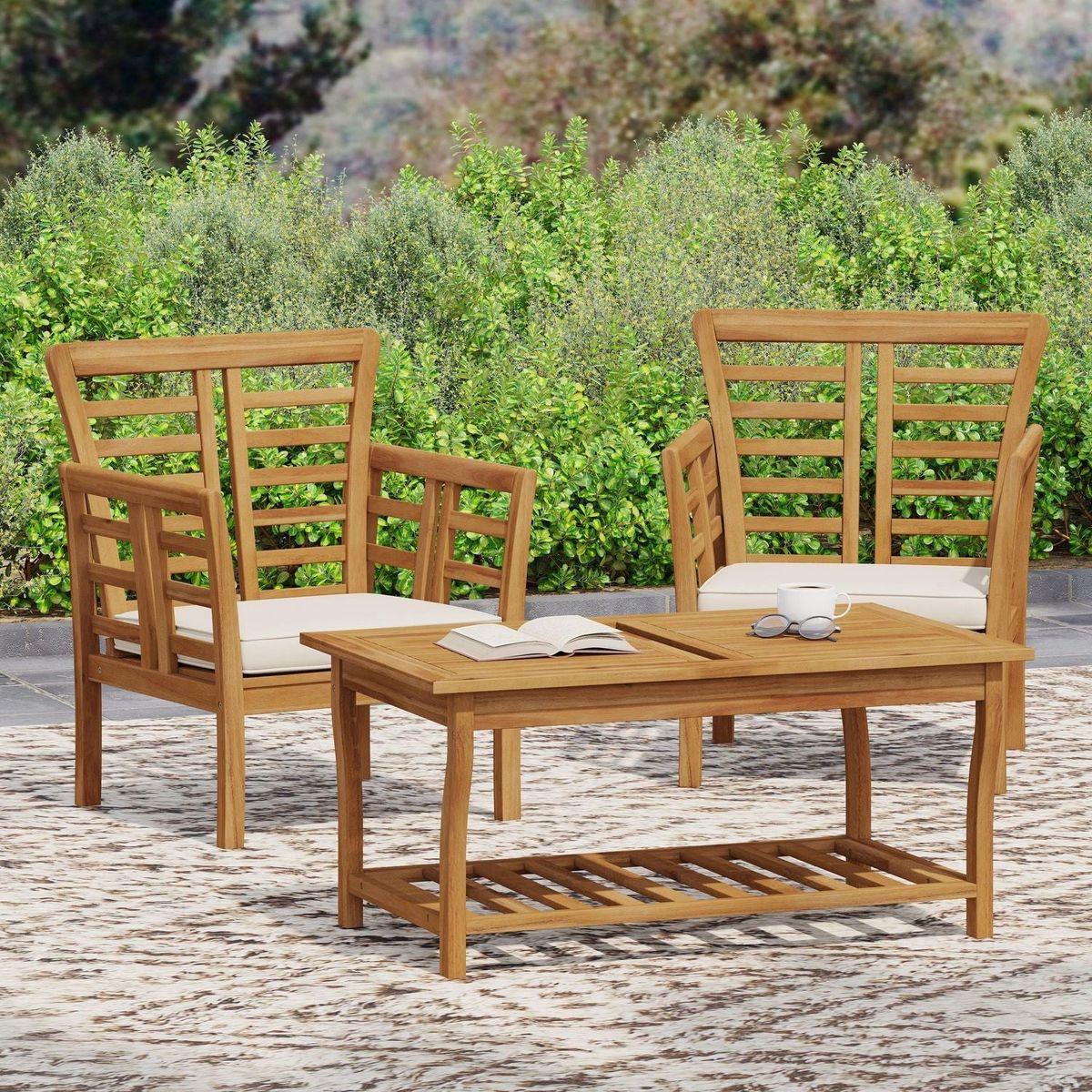 CAYDON 2 CLUB CHAIRS + TABLE