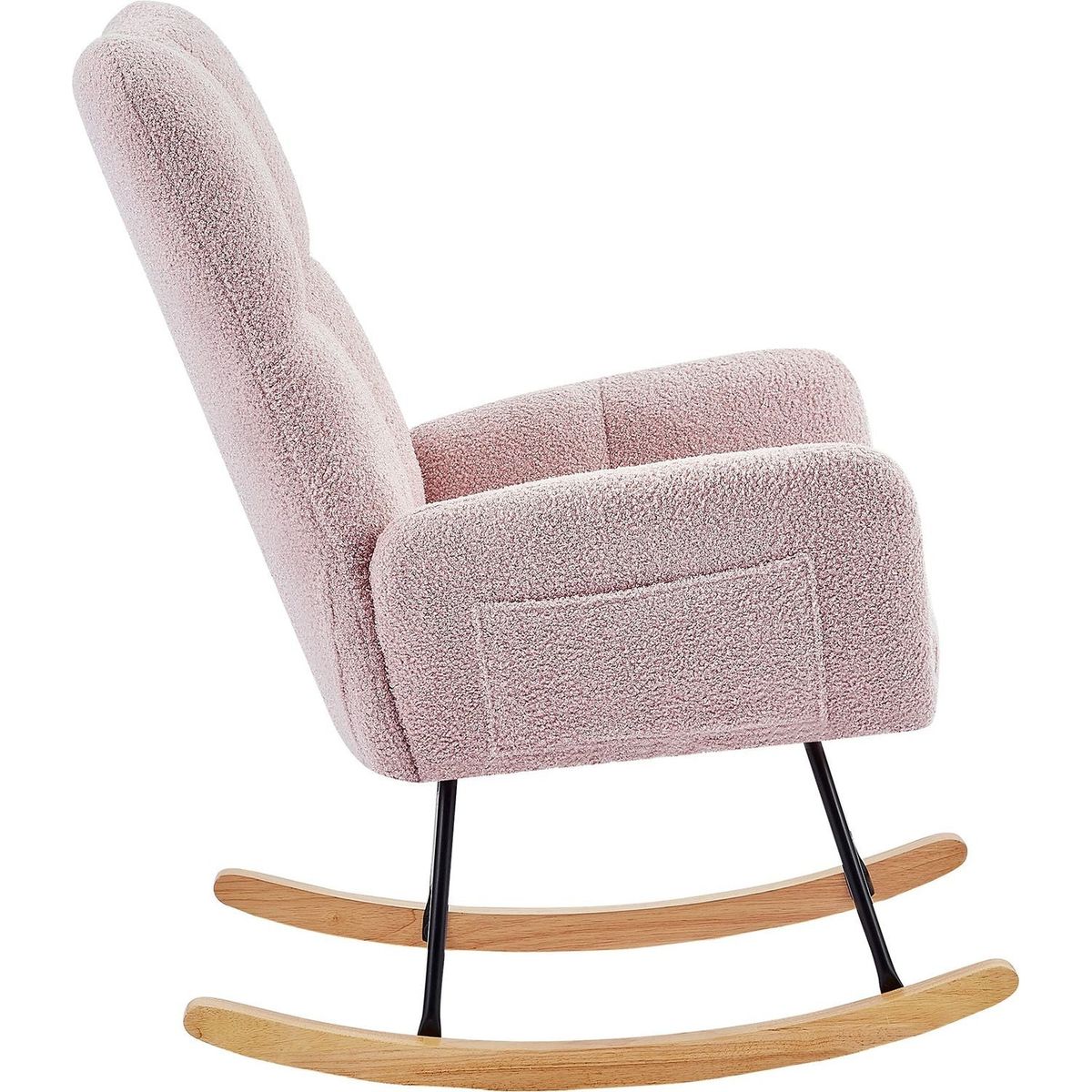 pink teddy fabric rocking chair