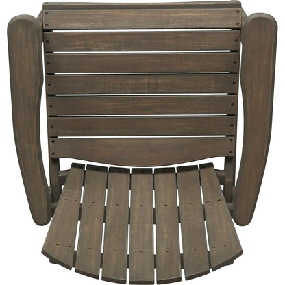 Acacia Wood Adirondack Dining Chairs (Set of 2), Gray Finish