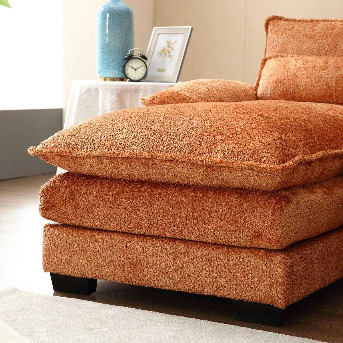 Modern Large chenille Fabric U-Shape Sectional Sofa