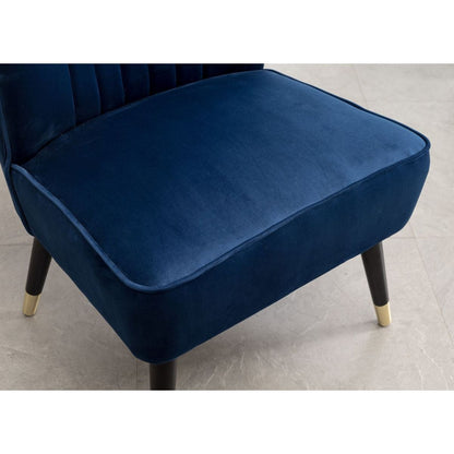 Elon Contemporary Velvet Upholstered Accent Chair, Blue
