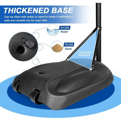 Portable Basketball Hoop Adjustable 7.5ft - 9.2ft with 32 Inch Backboard for Youth Adults Indoor Outdoor Basketball Goal White