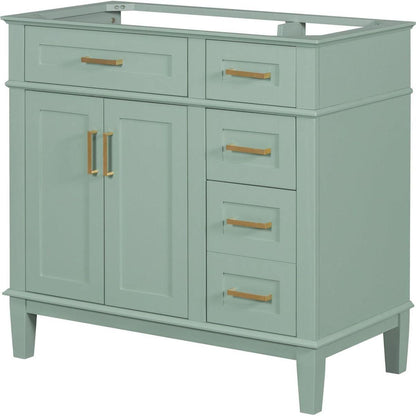 [Cabinet Only] 36" Green Modern Bathroom Vanity(Sink not included)