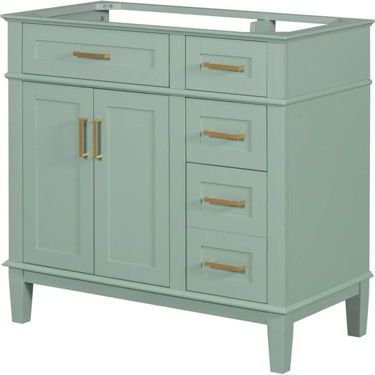 [Cabinet Only] 36" Green Modern Bathroom Vanity(Sink not included)