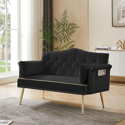 BLACK 2 SEATER SOFA