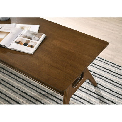 Arona Mid-Century Modern Wood Coffee Table with Shelf