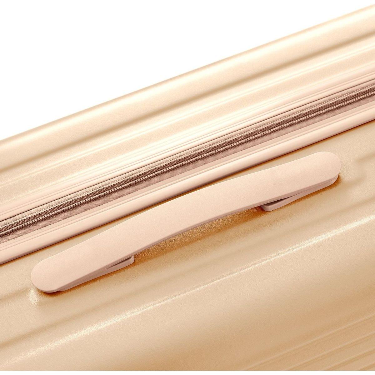 Luggage Set of 3, 20, 24, 28inch with USB Port, 20, 24inch with front opening design Airline Certified Carry on Luggage with Cup Holder, ABS Hard Shell Luggage with Spinner Wheels, Champagne