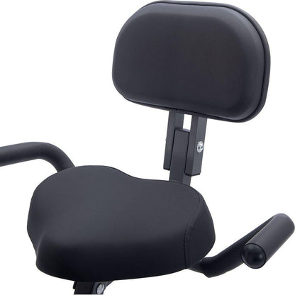 Folding Exercise Bike, Fitness Upright and Recumbent X-Bike with 16-Level Adjustable Resistance, Arm Bands and Backrest