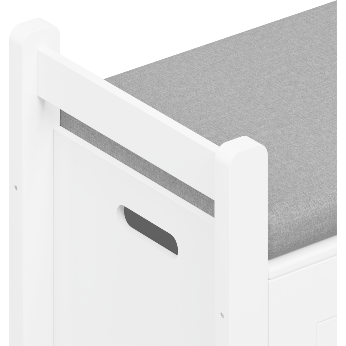 Kids Toy Box Chest, White Rubber Wood Toy Box for Boys Girls, Large Storage Cabinet with Cushion Seat Bench/Flip-Top Lid/Safety Hinge, Toy Storage Organizer Trunk for Nursery, Playroom