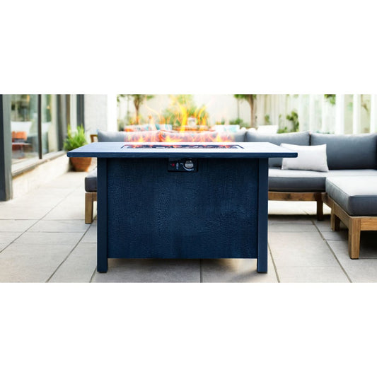 44' W x 25' H Outdoor Patio Propane Gas Fire Pit Table - 50,000 BTU High-temperature-resistant carving process for environmentally friendly materials with the effect of charcoal grain